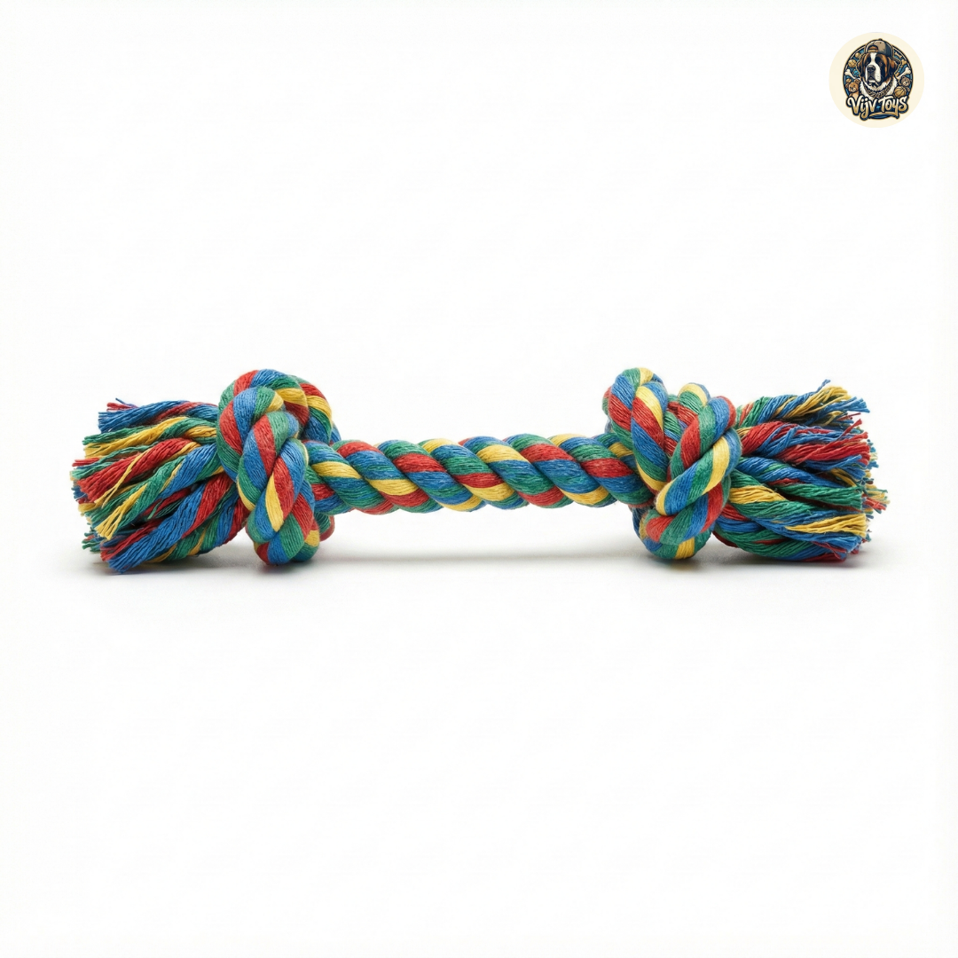 Vijv Toys 2 Knotted Rope Dog Toy – Durable Chew & Tug Toy for Puppies & Small Dogs