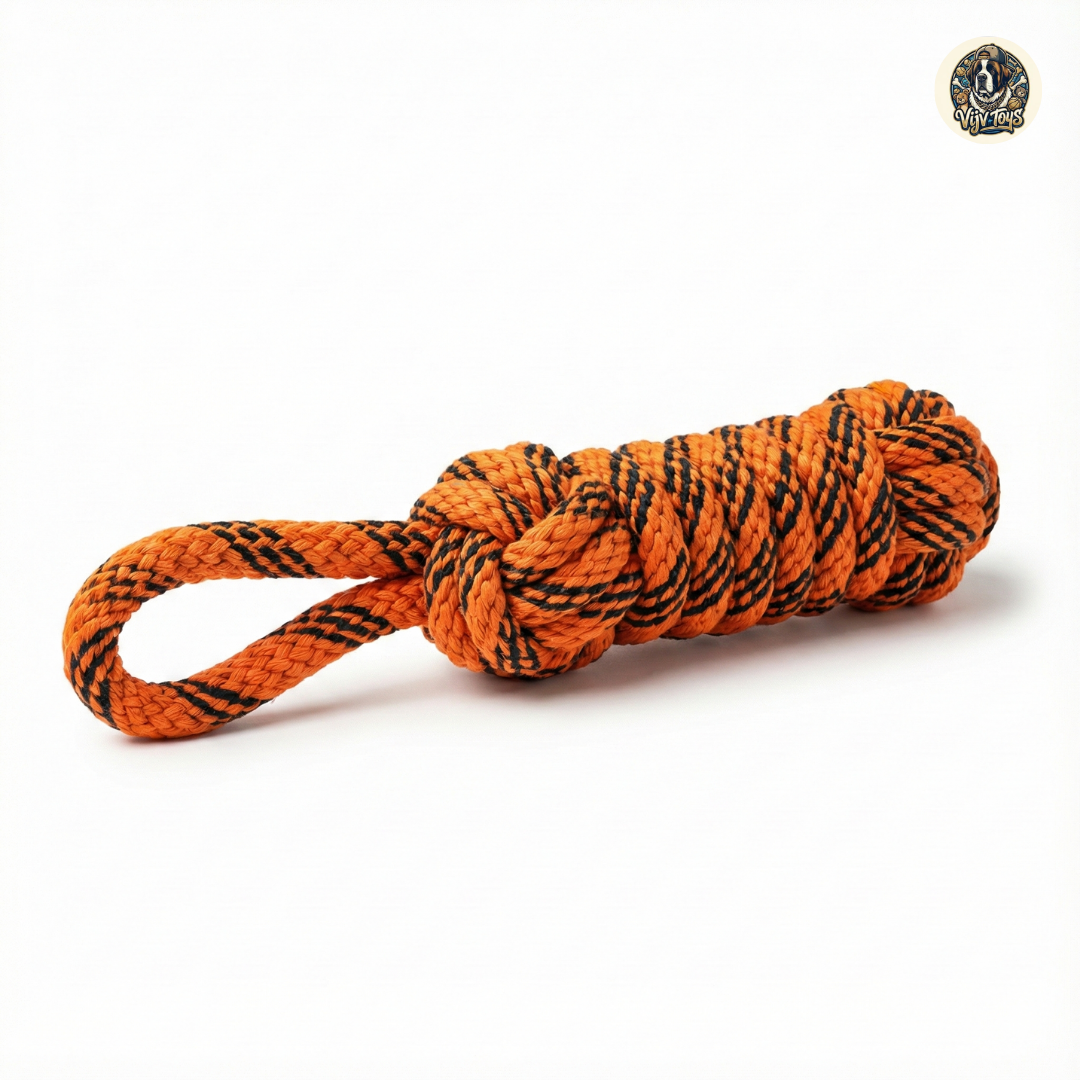 Vijv Toys Dummy Knotted Rope Toy – Soft Chew Toy for Puppies & Small Dogs (8")