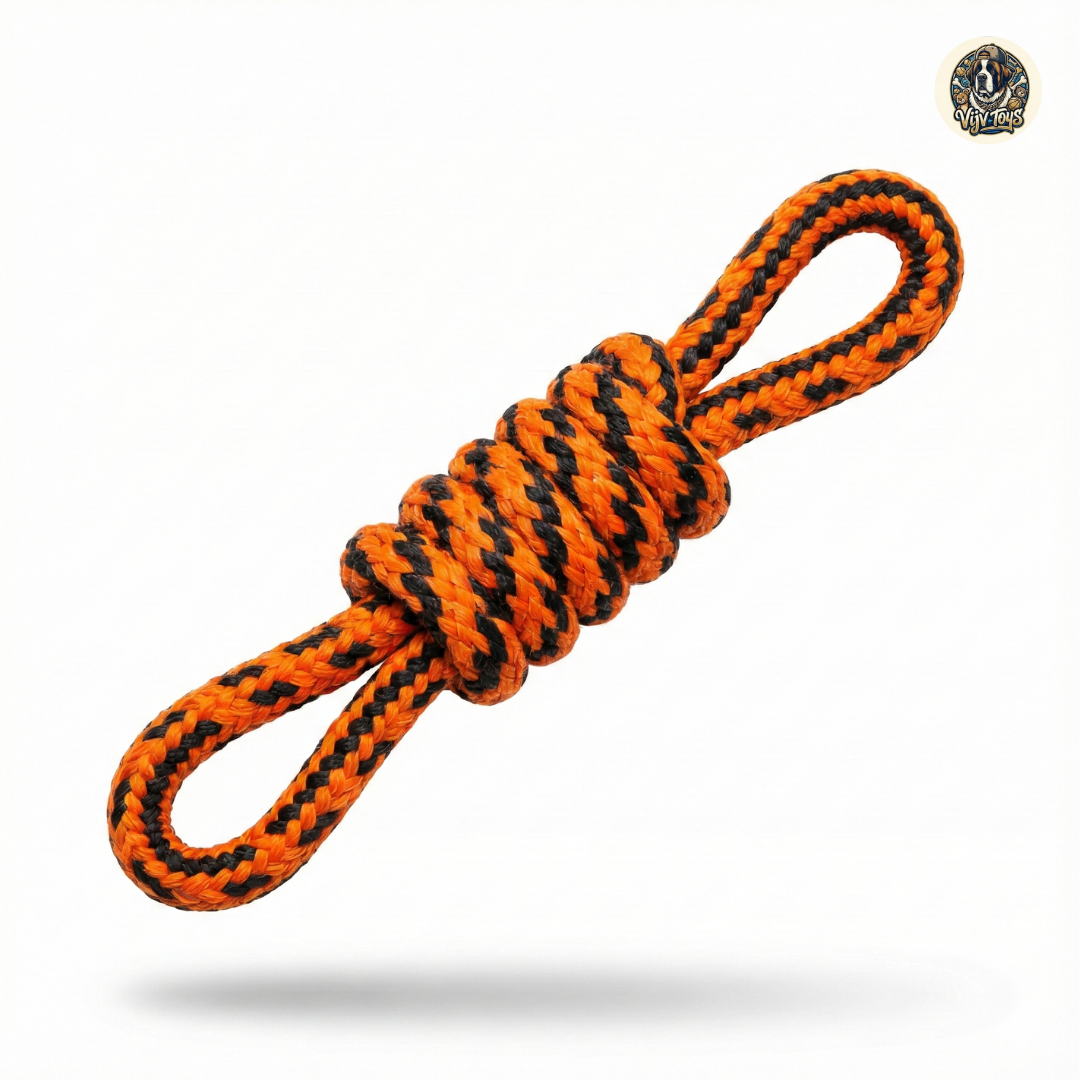 Vijv Toys Dummy Knotted Rope Toy – Soft Chew Toy for Puppies & Small Dogs (8")
