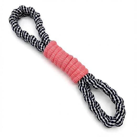Big Figure 8 Cotton Rope Dog Toy | Heavy Duty Tug of War & Chew Toy for Dogs | Strong Braided Rope for Interactive Play & Teeth Cleaning