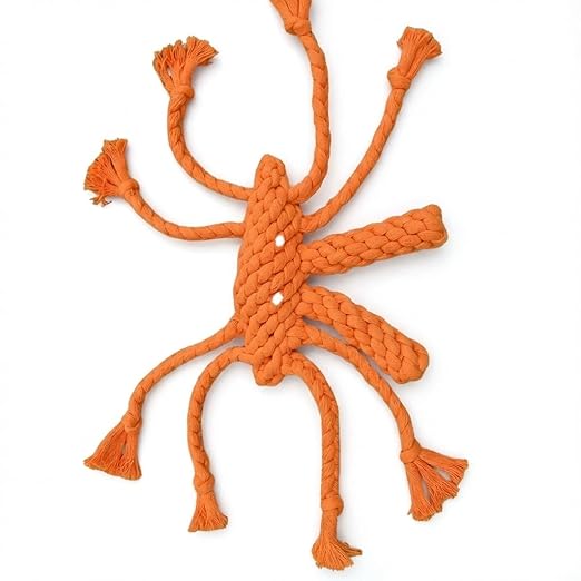 Crab Cotton Rope Dog Toy | Durable Chew & Tug Toy for Dogs | Strong Braided Rope for Teeth Cleaning & Interactive Play | Safe Pet Rope Toy