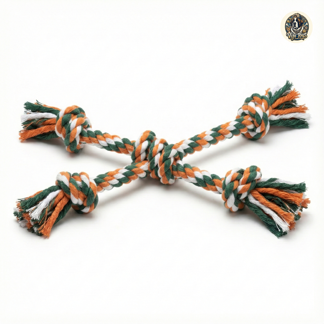 Vijv Toys 5 Knotted Rope Dog Toy – Heavy-Duty Tug & Chew Toy for Medium & Large Dogs
