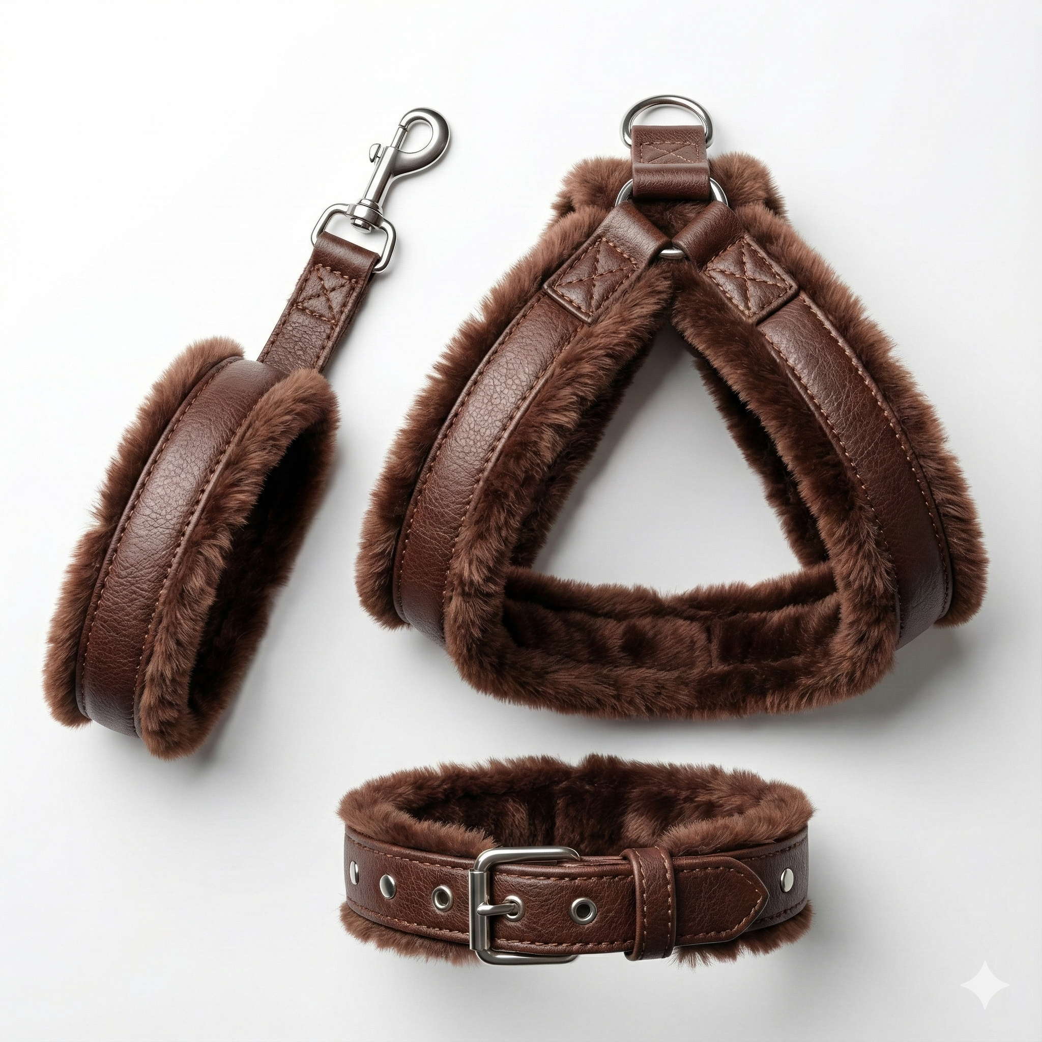Dog Fur Harness Combo Set