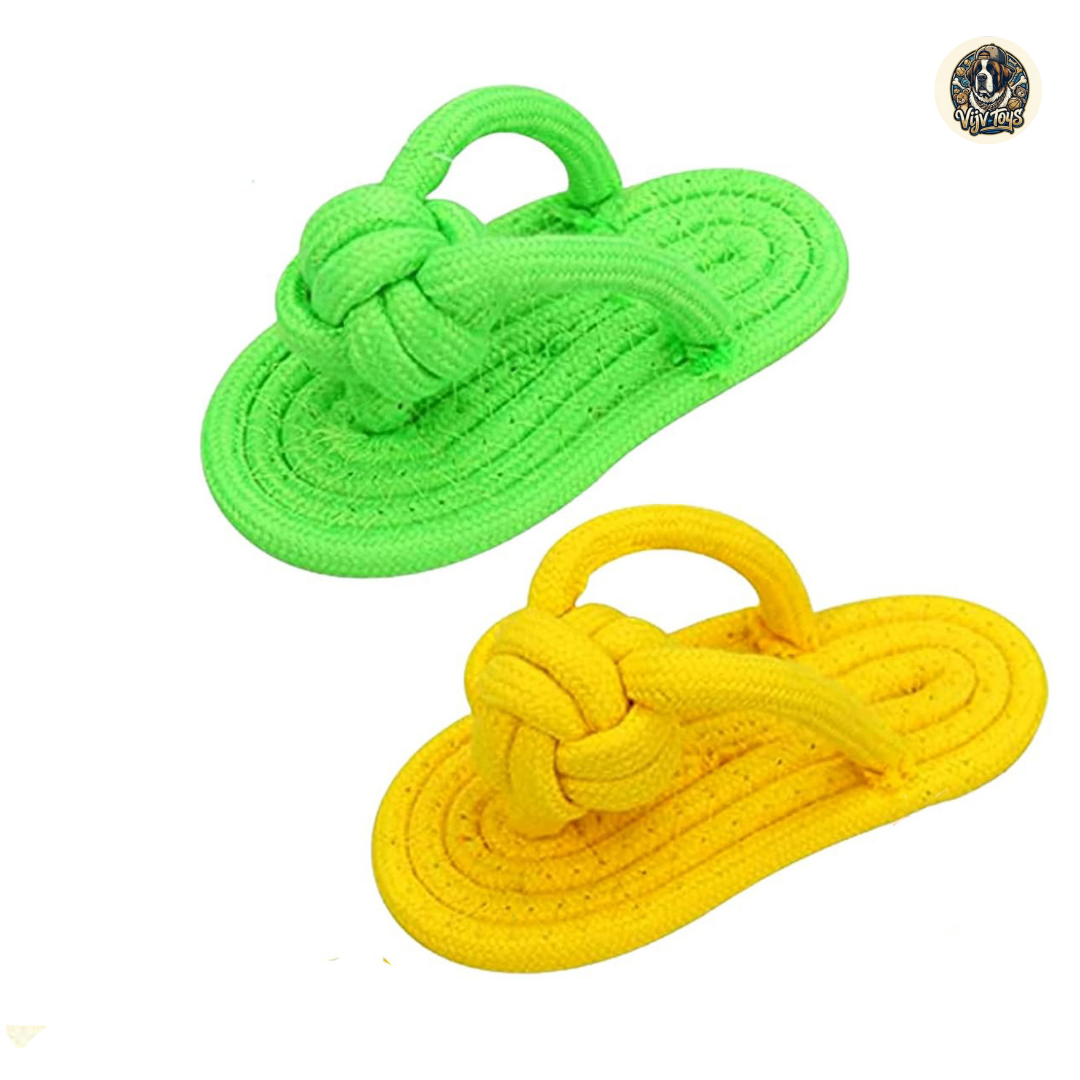 Vijv Toys Slipper Rope Toy for Dogs – Cute Chew Toy for Puppies & Small Dogs (4.5")
