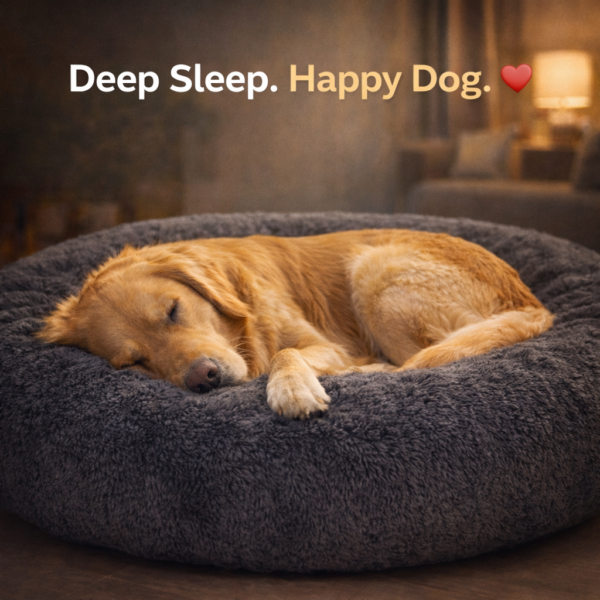 soft & washable pet bed for dogs & cats (m size) | round cushioned dog sleeping bed with raised edges | comfortable, lightweight & durable pet bed for pets