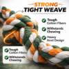vijv toys 3 knotted rope dog toy – strong tug & chew toy for dogs (12")