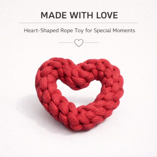 vijv toys heart shape rope toy – cute chew toy for puppies & small dogs (4") vijv toys heart shape rope toy – cute chew toy for puppies & small dogs (4")