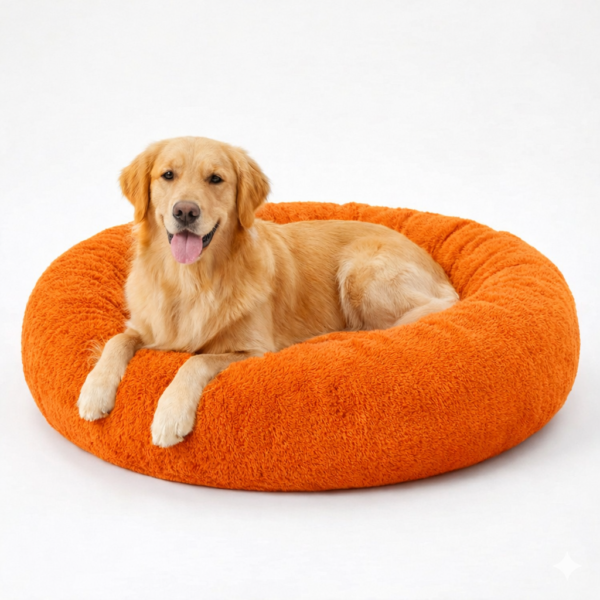 soft & washable pet bed for dogs & cats (m size) | round cushioned dog sleeping bed with raised edges | comfortable, lightweight & durable pet bed for pets