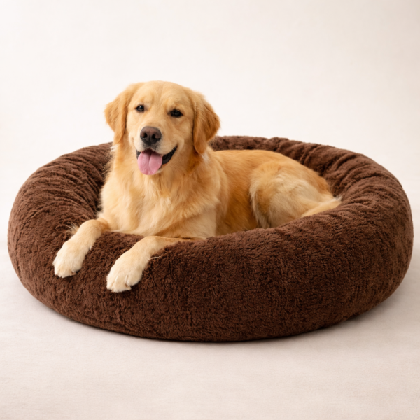 soft & washable pet bed for dogs & cats (m size) | round cushioned dog sleeping bed with raised edges | comfortable, lightweight & durable pet bed for pets