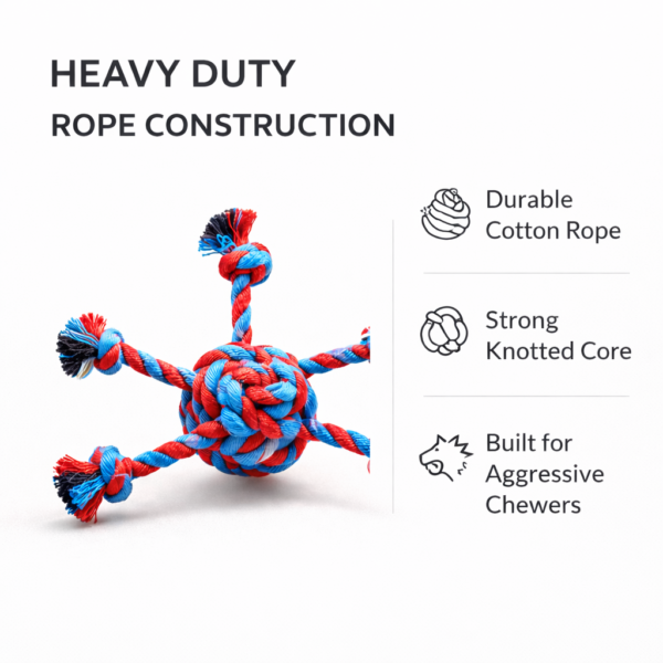spider ball cotton rope dog toy | durable chew & tug toy for dogs | knotted rope ball with multiple legs for teeth cleaning & play | safe pet rope toy spider ball cotton rope dog toy | durable chew & tug toy for dogs | knotted rope ball with multiple legs for teeth cleaning & play | safe pet rope toy