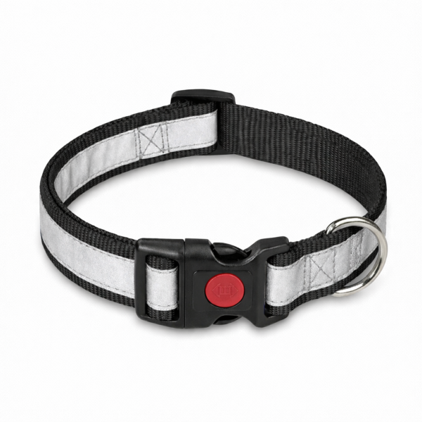 reflective collar with button lock