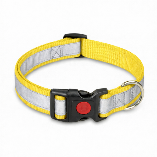 reflective collar with button lock