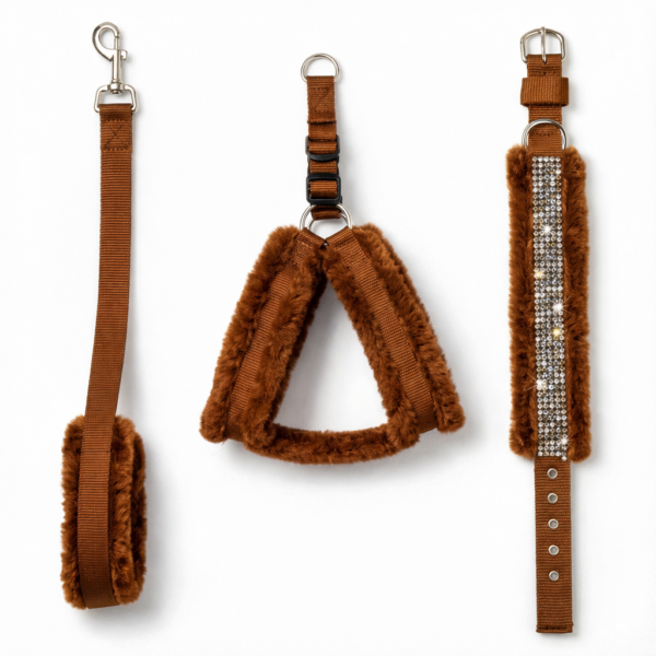 dog fur harness combo set dog fur harness combo set