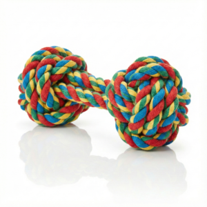 vijv toys dumble ball rope toy – strong chew & fetch toy for dogs (6.5")