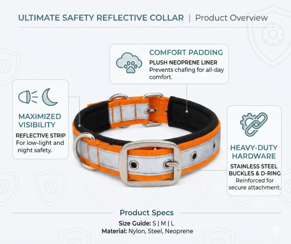 soft padded reflective collar