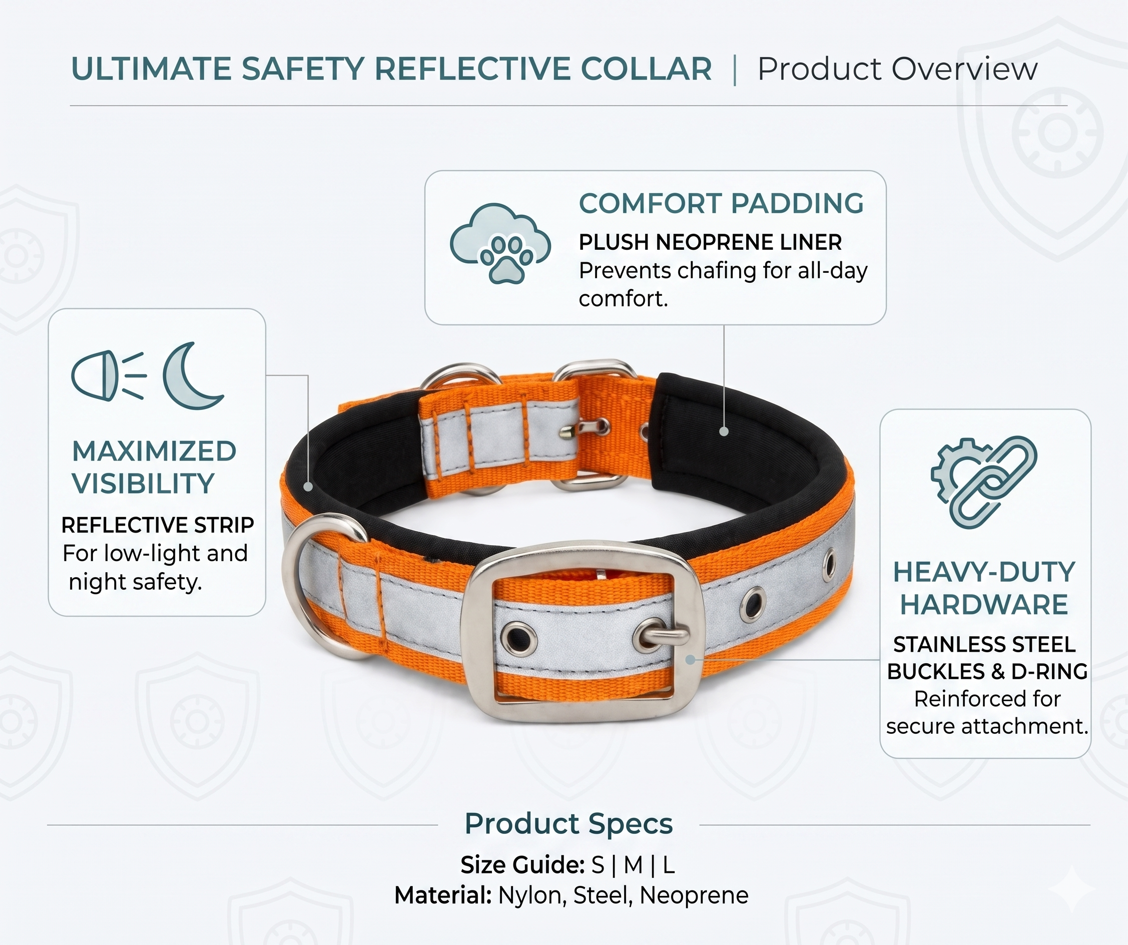 soft padded reflective collar