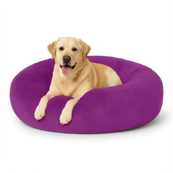 soft & washable pet bed for dogs & cats (m size) | round cushioned dog sleeping bed with raised edges | comfortable, lightweight & durable pet bed for pets