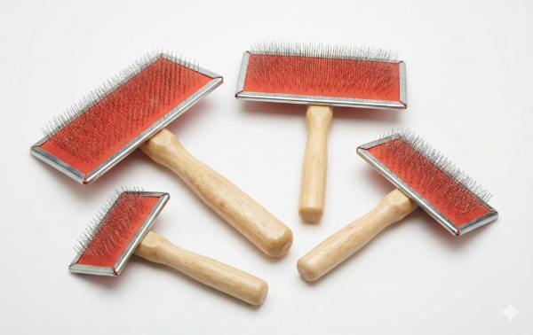 vijv toys wooden slicker brush – professional grooming brush for dogs & cats