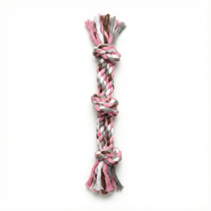 vijv toys 3 knotted rope dog toy – strong tug & chew toy for dogs (12")