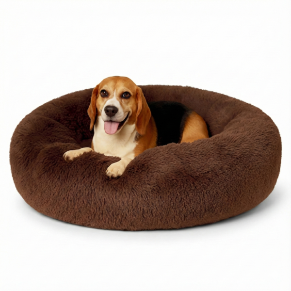soft & washable pet bed for dogs & cats (m size) | round cushioned dog sleeping bed with raised edges | comfortable, lightweight & durable pet bed for pets